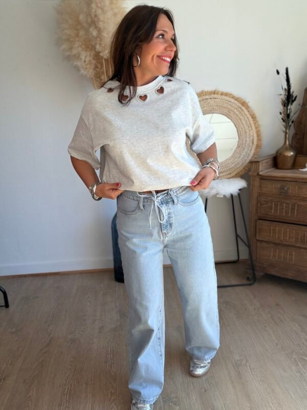 T shirt gris clair - Modèle Naomy