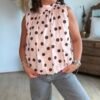 Blouse rose à pois dos nu - Modèle Dolce Vita