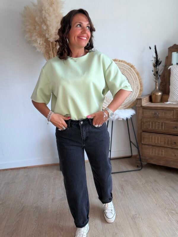 T shirt fluide ultra doux vert pastel - Modèle Gina