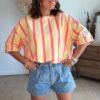 Blouse rayée jaune et rose  - Modèle Leonie