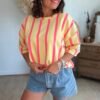 Blouse rayée jaune et rose  - Modèle Leonie