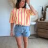 Blouse rayée jaune et rose  - Modèle Leonie
