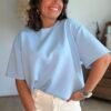 T shirt fluide ultra doux bleu pastel - Modèle Gina