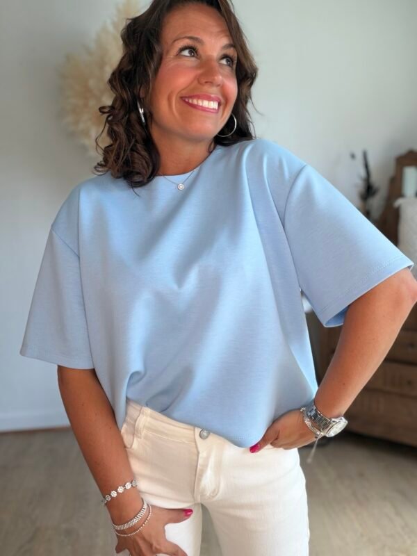 T shirt fluide ultra doux bleu pastel - Modèle Gina