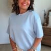 T shirt fluide ultra doux bleu pastel - Modèle Gina