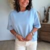 T shirt fluide ultra doux bleu pastel - Modèle Gina
