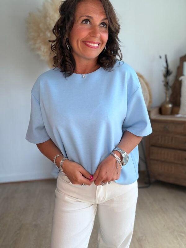 T shirt fluide ultra doux bleu pastel - Modèle Gina