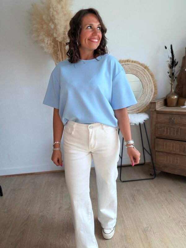 T shirt fluide ultra doux bleu pastel - Modèle Gina