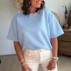 T shirt fluide ultra doux bleu pastel - Modèle Gina