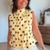 Blouse jaune à pois dos nu - Modèle Dolce Vita
