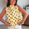Blouse jaune à pois dos nu - Modèle Dolce Vita