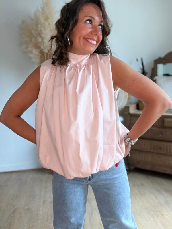 Blouse rose dos nu - Modèle Owen
