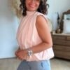 Blouse rose dos nu - Modèle Owen