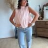 Blouse rose dos nu - Modèle Owen