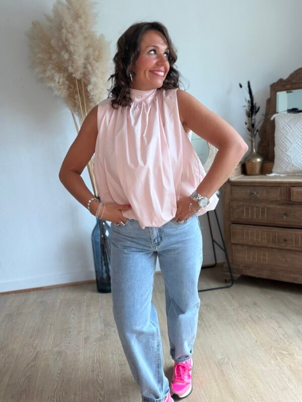 Blouse rose dos nu - Modèle Owen