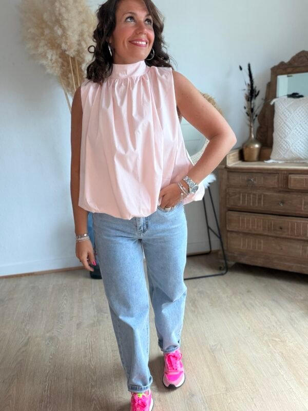 Blouse rose dos nu - Modèle Owen