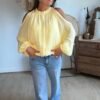 Blouse jaune épaules dénudées - Modèle Meline