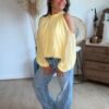 Blouse jaune épaules dénudées - Modèle Meline