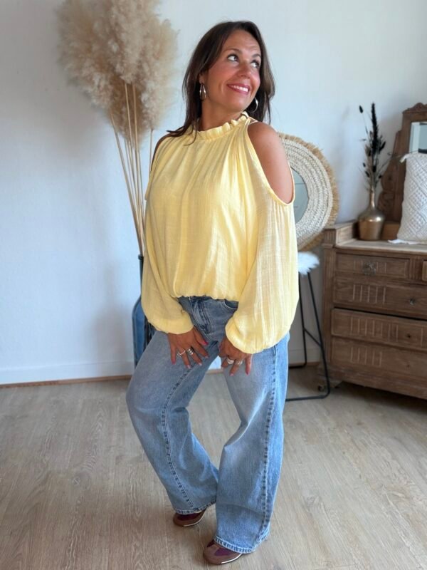 Blouse jaune épaules dénudées - Modèle Meline