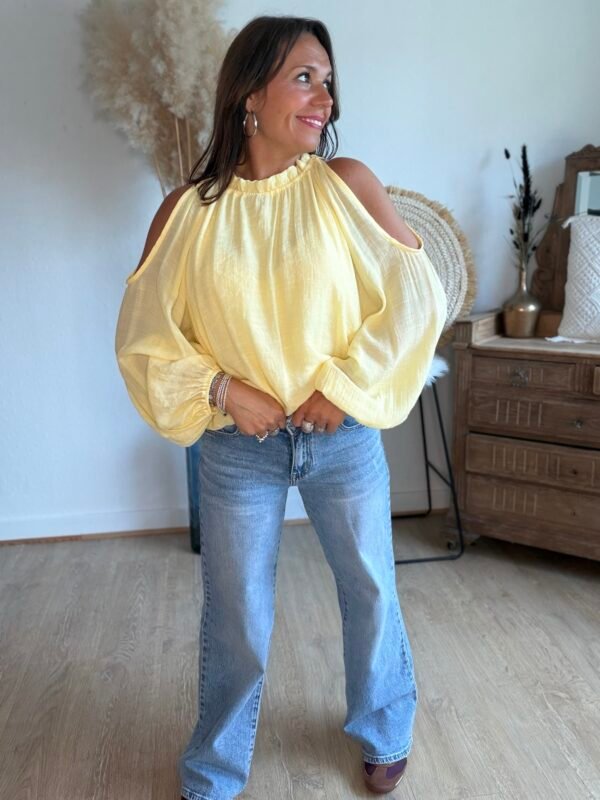 Blouse jaune épaules dénudées - Modèle Meline