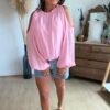 Blouse rose épaules dénudées - Modèle Meline