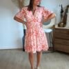 Robe courte fleurie rose - Modèle Victoire