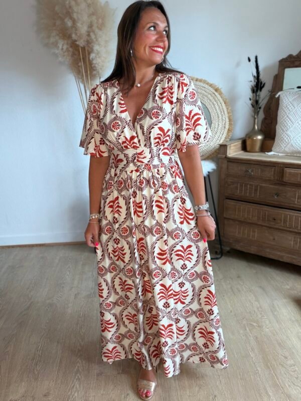 Robe longue imprimé Botanik - Modèle Suzie