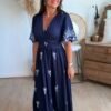 Robe longue imprimé marine - Modèle Marina
