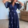 Robe longue imprimé marine - Modèle Marina