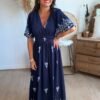 Robe longue imprimé marine - Modèle Marina