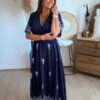 Robe longue imprimé marine - Modèle Marina