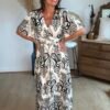 Robe longue imprimé kaki - Modèle Cachemire