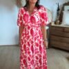Robe longue imprimé fushia - Modèle Maddy