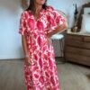 Robe longue imprimé fushia - Modèle Maddy