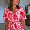 Robe longue imprimé fushia - Modèle Maddy
