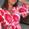 Robe longue imprimé fushia - Modèle Maddy
