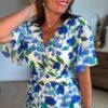 Robe longue imprimé bleu royal - Modèle Julia