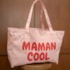 Sac cabas en toile rose - Modèle Maman cool
