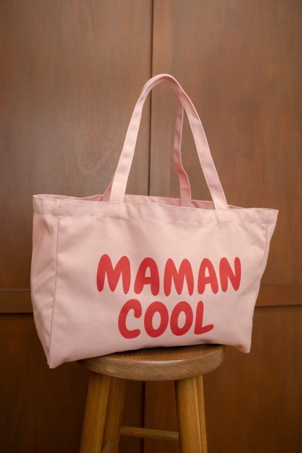 Sac cabas en toile rose - Modèle Maman cool