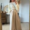 Pantalon large beige - Modèle Abby