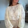 Blouse beige dentelle - Modèle Rosie