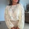 Blouse beige dentelle - Modèle Rosie