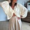 Blouse beige dentelle - Modèle Rosie