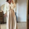 Pantalon large beige - Modèle Abby