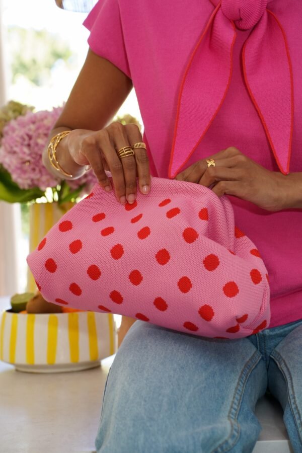 img_1047 Sac pochette rose à pois - Modèle Nina
