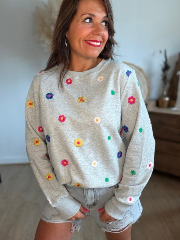 Sweat Marguerite multicolore - Modèle Manon