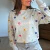 Sweat Marguerite multicolore - Modèle Manon