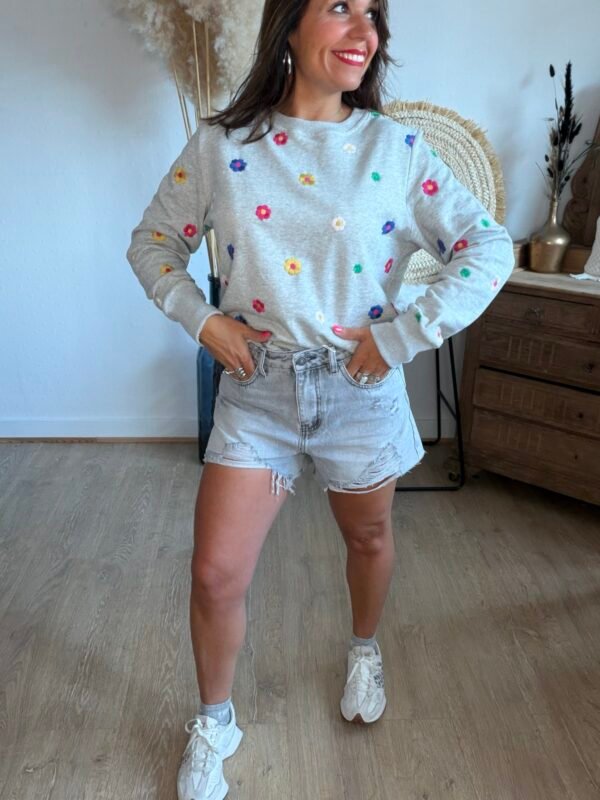 Short en jean gris destroy - Modèle Summer