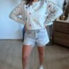 Short en jean gris destroy - Modèle Summer