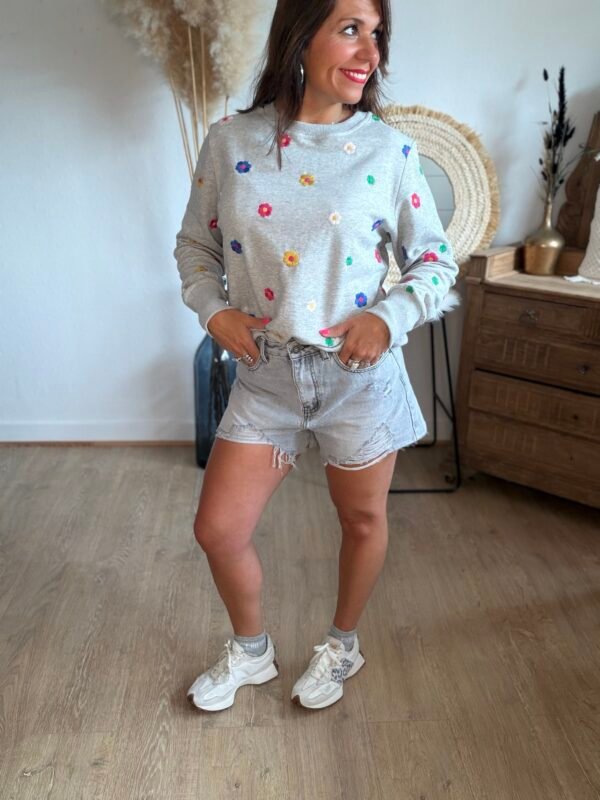 Short en jean gris destroy - Modèle Summer